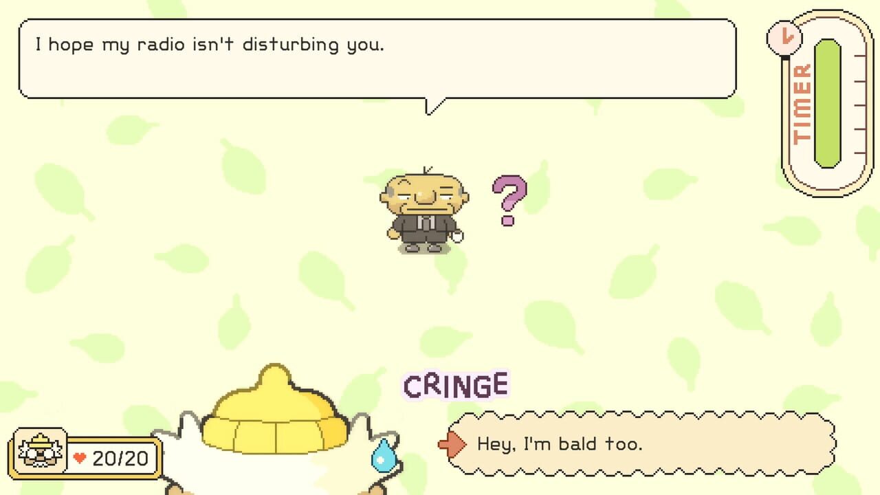 Hermit and Pig frames its village encounters in the same screens as its fights.