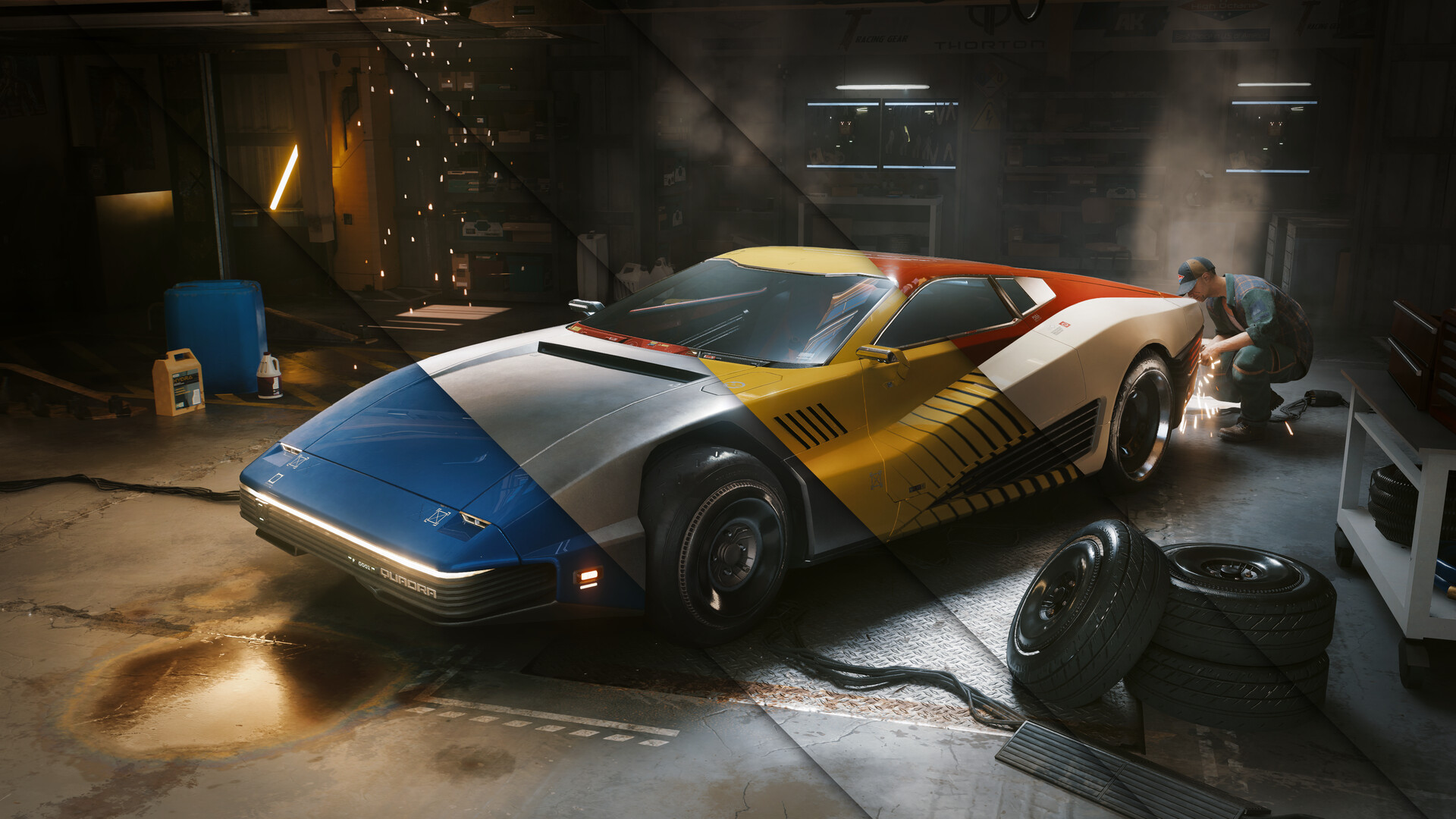 Cyberpunk 2077 screenshot: Night City at night