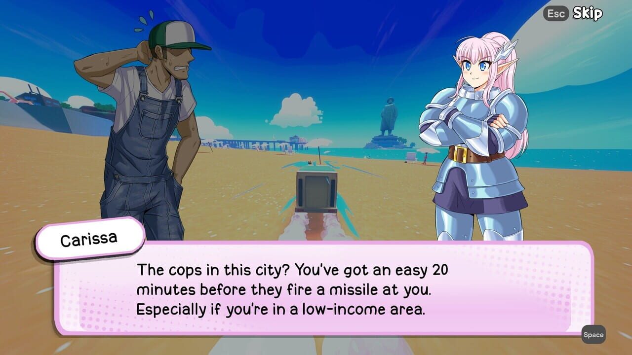 Every run loops back through the same small city and its objectives.
