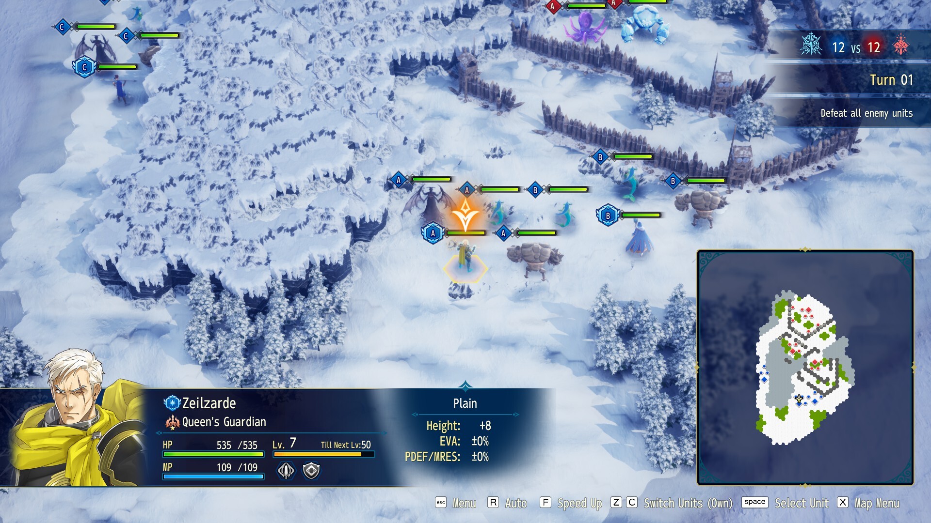 Brigandine Abyss's campaign management and character interface