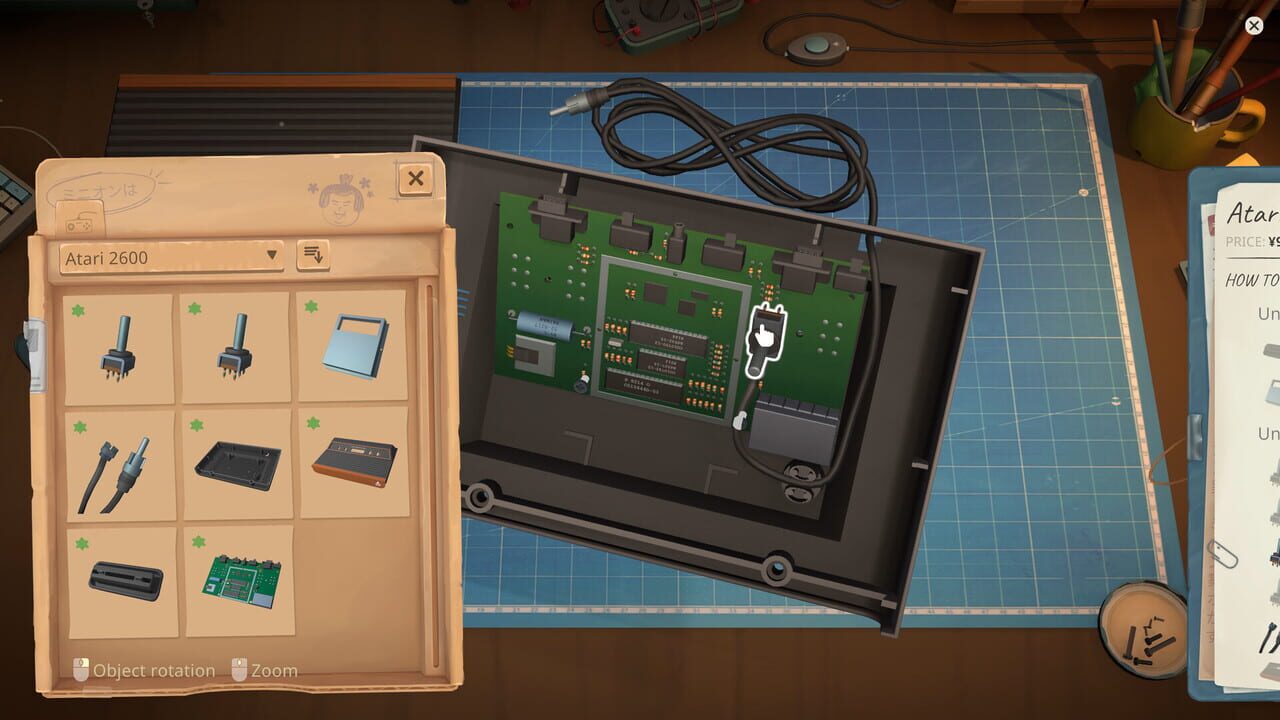 ReStory screenshot: an old device coming apart screw by screw