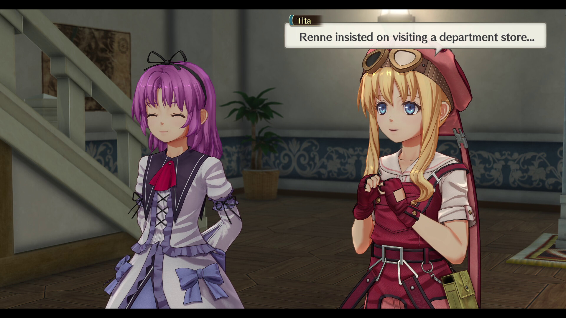 Trails in the Sky 2nd Chapter screenshot: Tita and Renne chat indoors