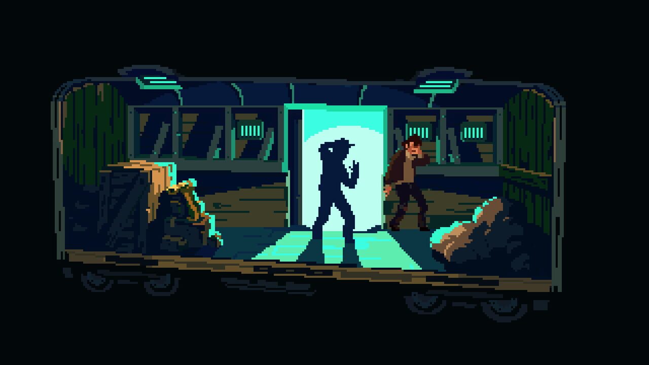 The Drifter's grimy pixel-art sprawl, the noir mood critics praise most.