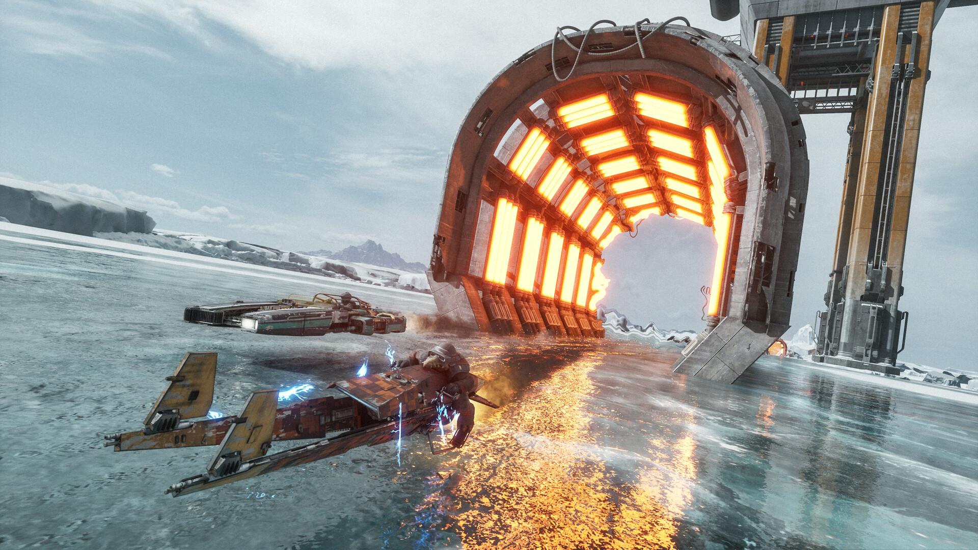 Star Wars: Galactic Racer screenshot: racers on a desert planet track