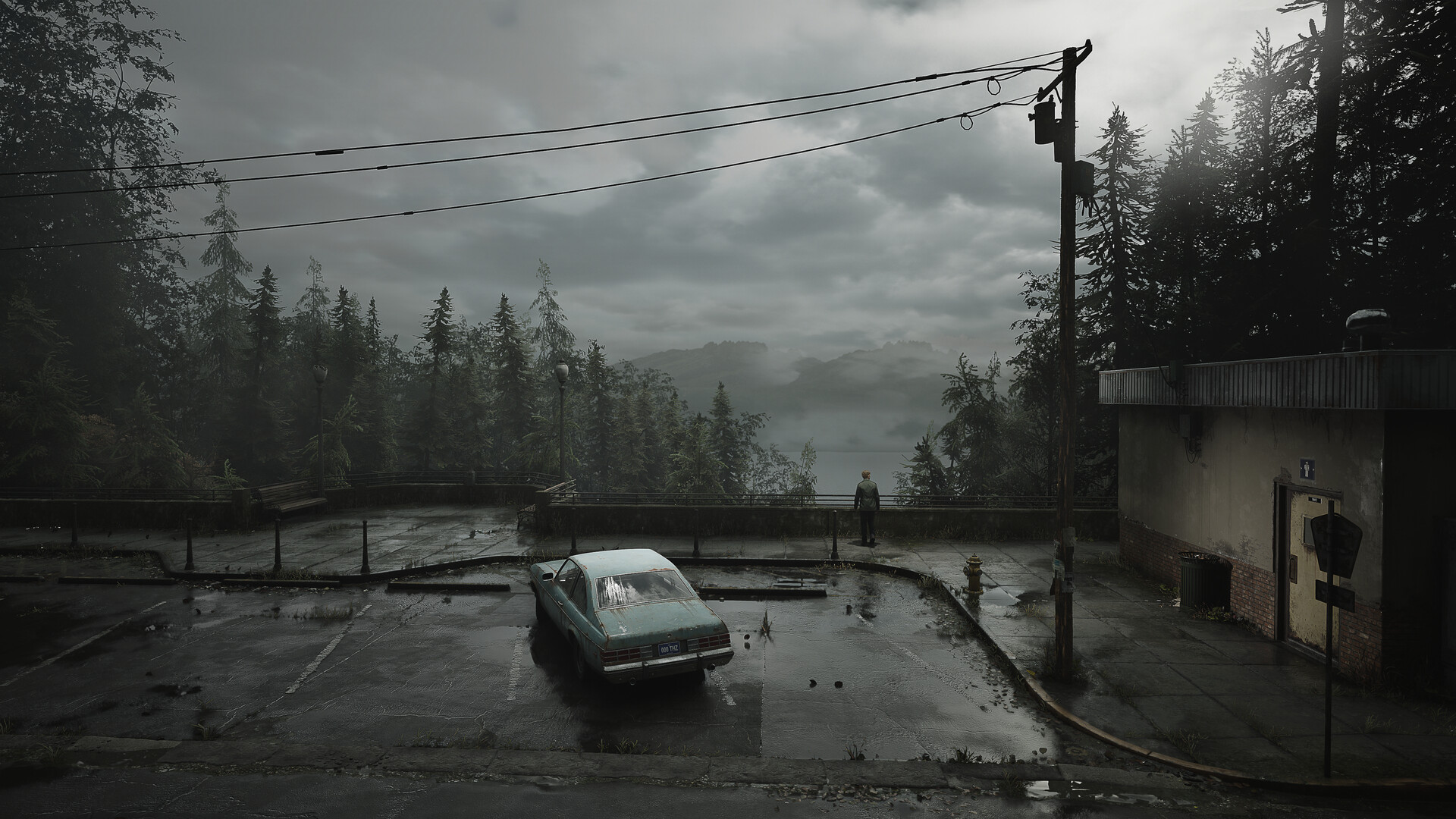 Silent Hill 2 remake screenshot: the fog of Silent Hill, rebuilt in 2024
