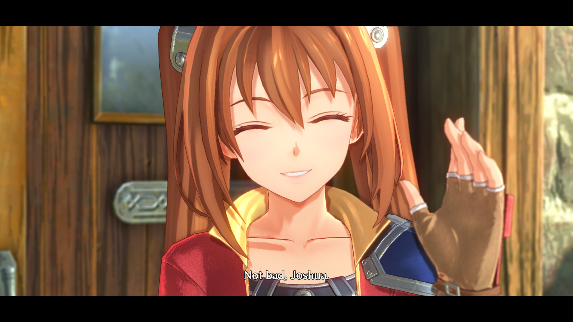 Where to start the Trails series: Trails in the Sky 1st Chapter screenshot of Estelle smiling and waving at Joshua