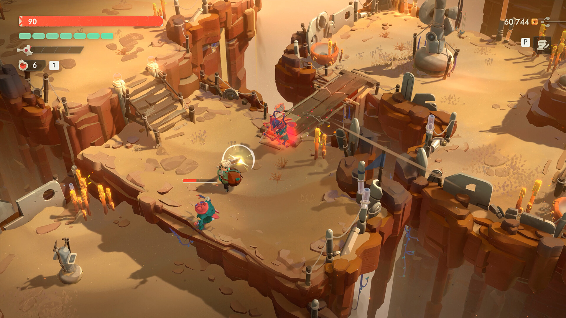 Moonlighter 2 screenshot: Will fighting in a desert realm of the Endless Vault