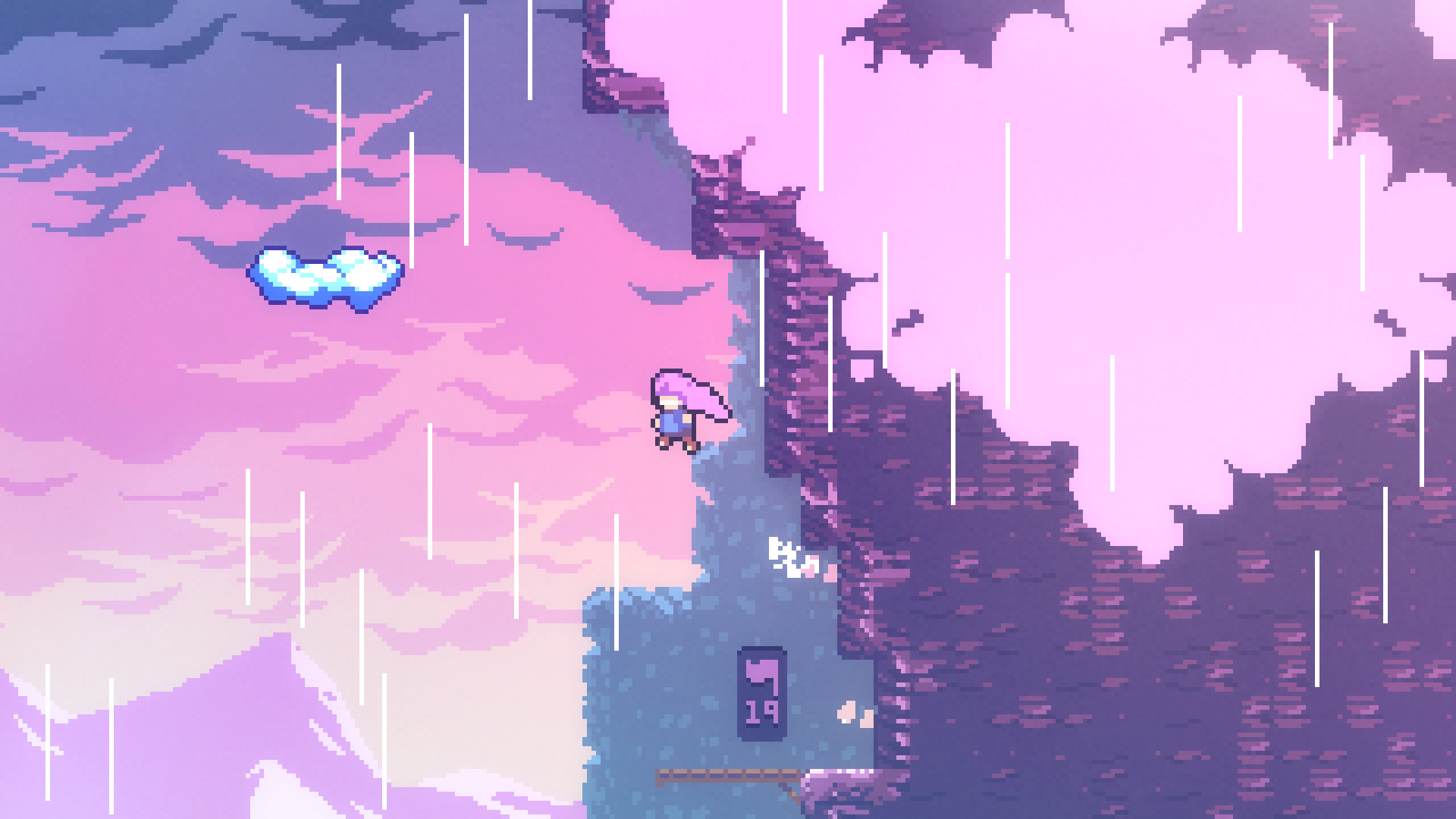 Celeste screenshot: Madeline climbing the mountain, a game known for its Assist Mode