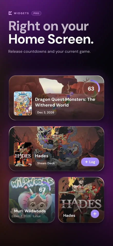 Perthro App Store screenshot: Home Screen widgets with release countdowns